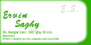 ervin saghy business card